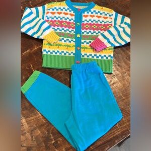 Hartstrings vintage pants and sweater set girls 6X